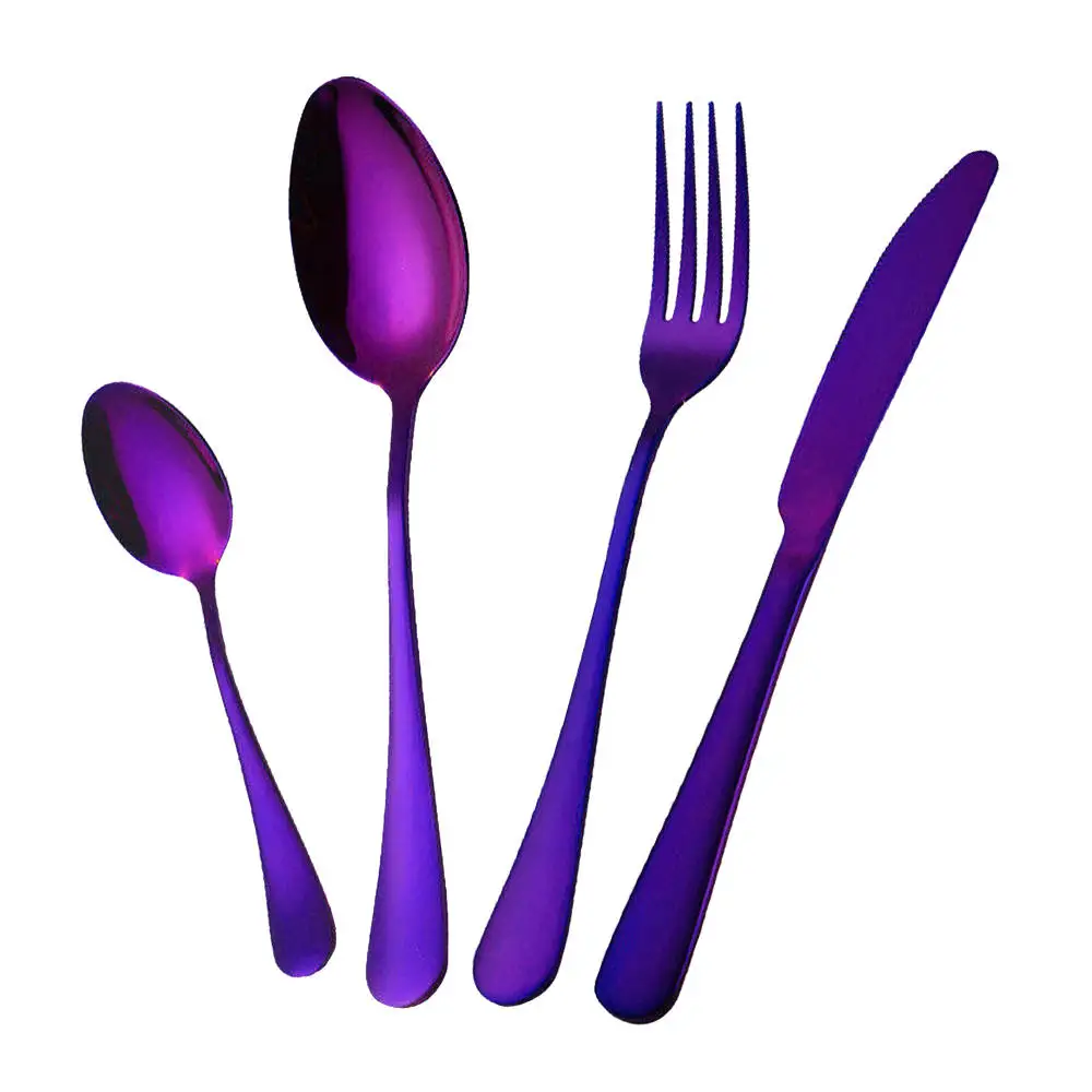 

4pcs/set Flatware Stainless Steel Tableware Steak Knife Fork Spoon Dinner Western Food Cutlery Set