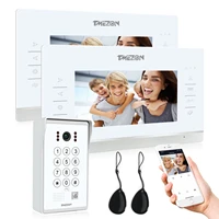 tuya app tmezon 7 inch 960p video door phone intercom system with wired doorbell camera app and monitor unlockcode keypad rfid