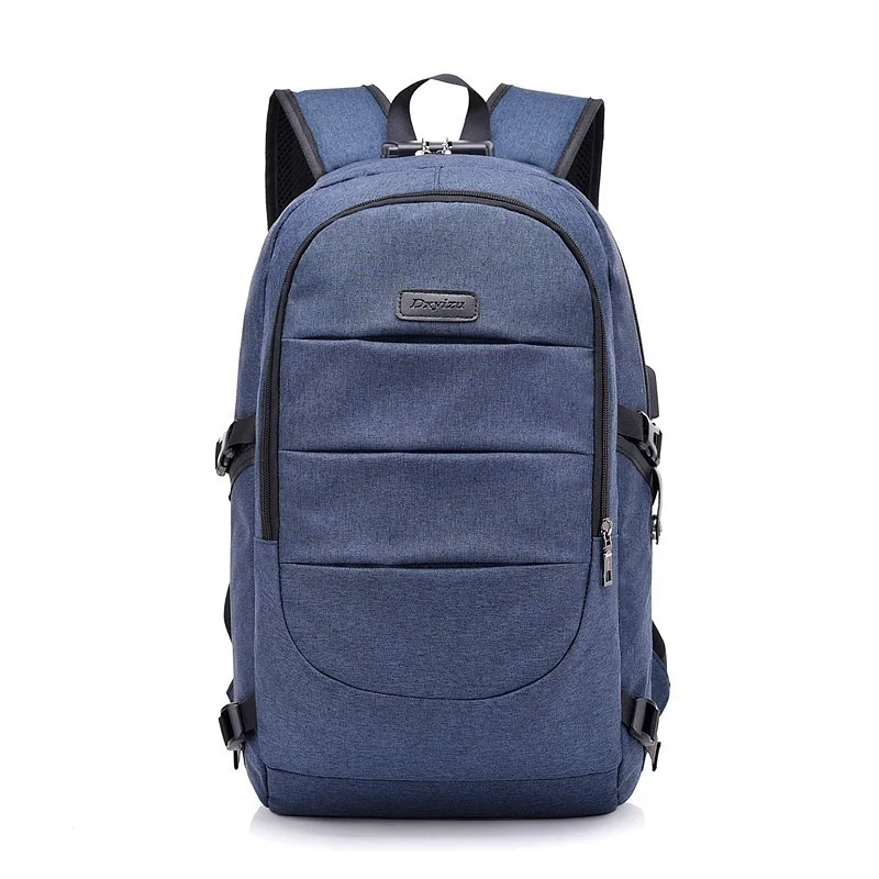 blue backpack Новинка, модный мужской повседневный рюкзак Оксфорд, водонепроницаемый, для ноутбука, бизнес, рюкзаки для мужчин и женщин, для путешествий, usb зарядка, противоугонная сумка - Цвет: blue backpack