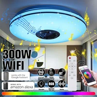 300w wifi rgb dimmable led ceiling lights home lighting app bluetooth speaker music light smart ceiling lamp with remote control