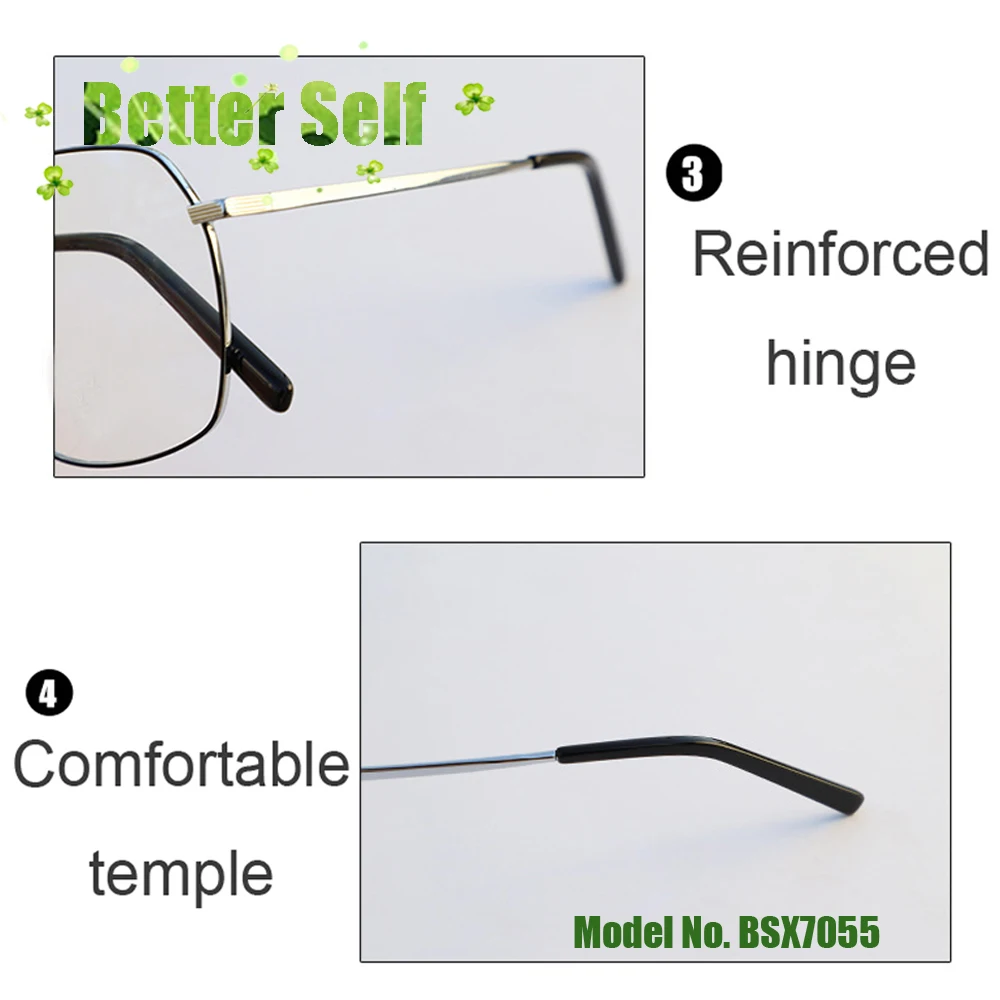

Retro Round Literary Style Eyeglasses BSX7055 Glasses Frames Metal Large Spectacles Daily Wear Decorative Optics