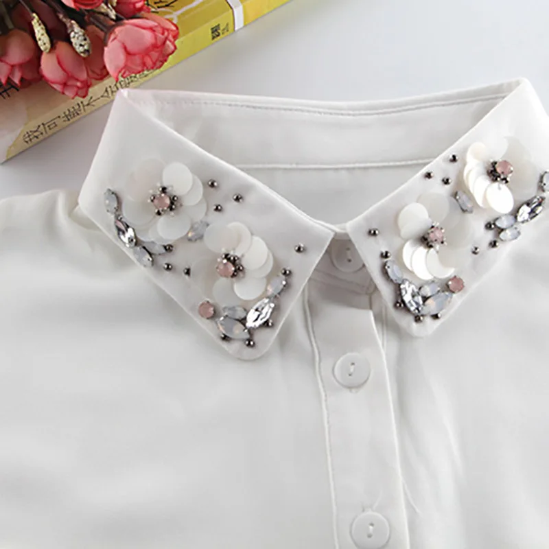 Накладной воротник со стразами для женщин аксессуары накладной с бусинами