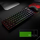 Беспроводной RGB Подсветка игровая клавиатура T60 Механическая игровая клавиатура синий переключатель 62 ключей USB Проводная клавиатура для ПК
