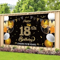 happy 18th birthday backdrop banner cheers to 18 years background banner decors party supplies indoor outdoor photo booth props