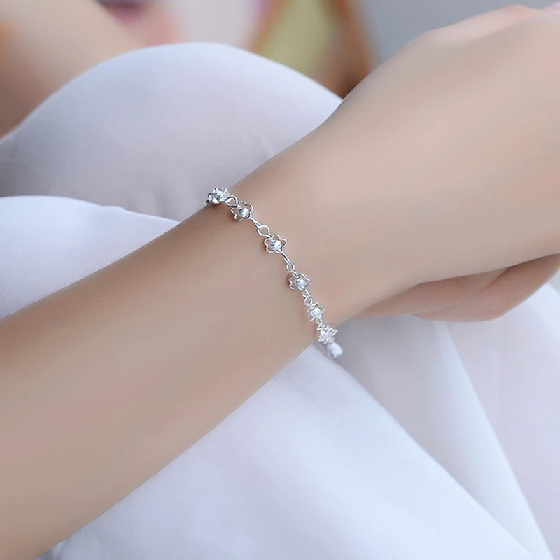 Женский браслет из серебра 925 пробы с круглыми цепочками Микки Мауса | Украшения и