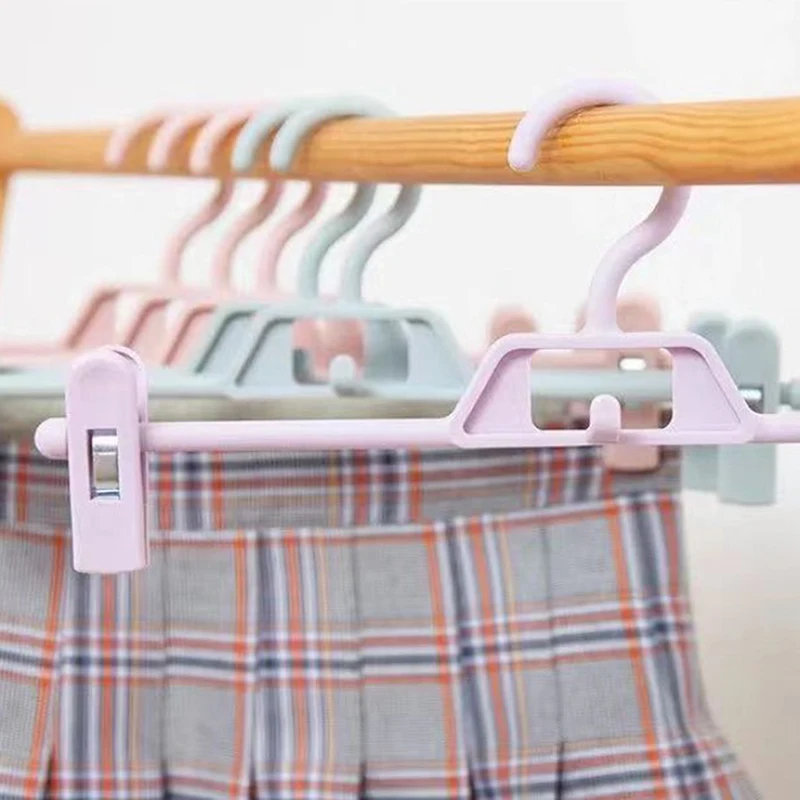 

5pcs Adjustable Plastic Clothes Rack for Pant Skirt Clip Bra Clothespin Underwear Closet Wardrobe Organizer Pants Hangers