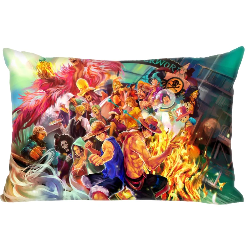 

Big Size Anime One Piece Pillowcase Home Office Decorative Pillow Cover Rectangle Zipper Pillow Cases Satin Soft Fabric A12.21