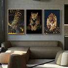 Абстрактные животные, ягуар, холст, живопись, леопардовые принты и плакаты, современные настенные картины для гостиной, домашний декор