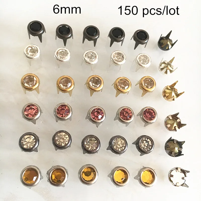 150 шт-заклепки 6 мм цветные хрустальные бусины Круглые пятна Сумка Обувь