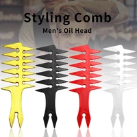 mens plating gold wide tooth fork comb retro oil head styling comb fish bone shape hair brush comb barber hair styling tools