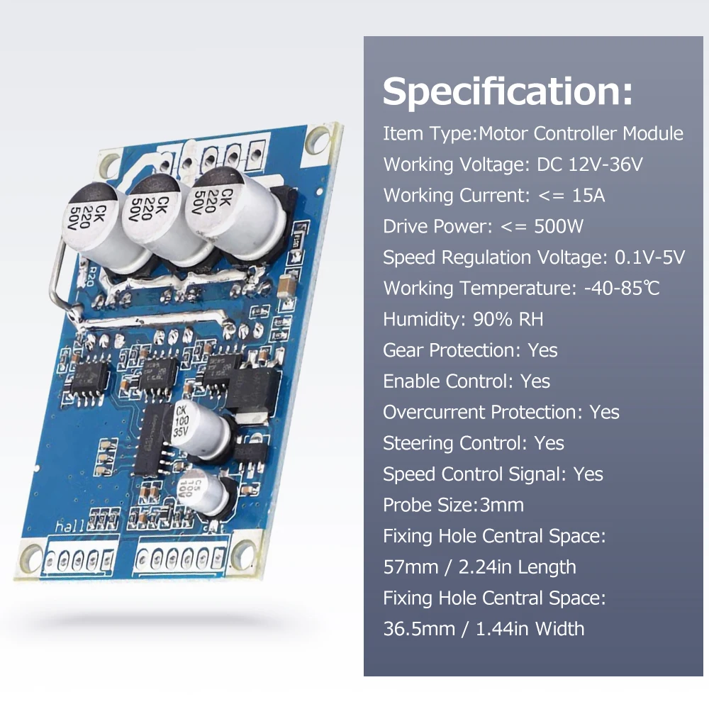 Плата драйвера бесщеточного двигателя с постоянным током 12 В 24 36 500 Вт контроллер