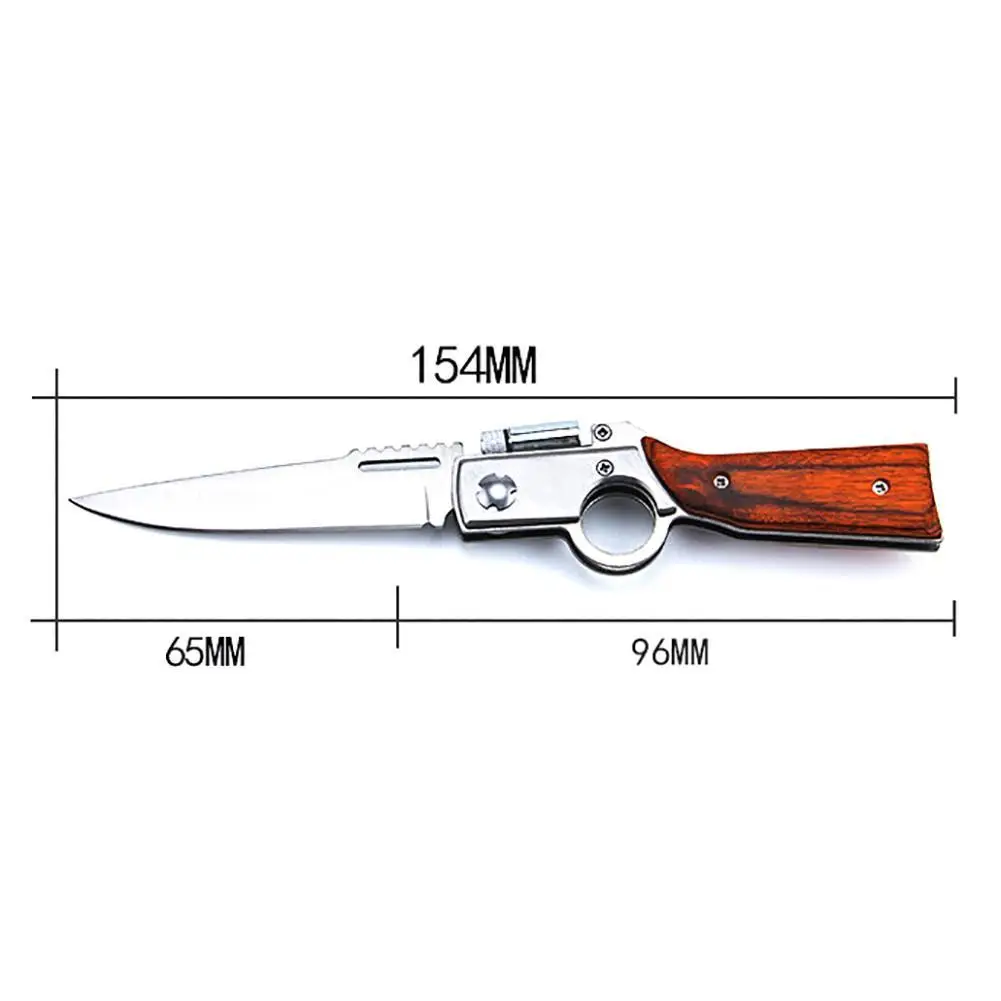 OOTDTY AK47 карманный тактический складной нож в форме пистолета, карманный нож для выживания, охоты, кемпинга, светодиодный, Новинка