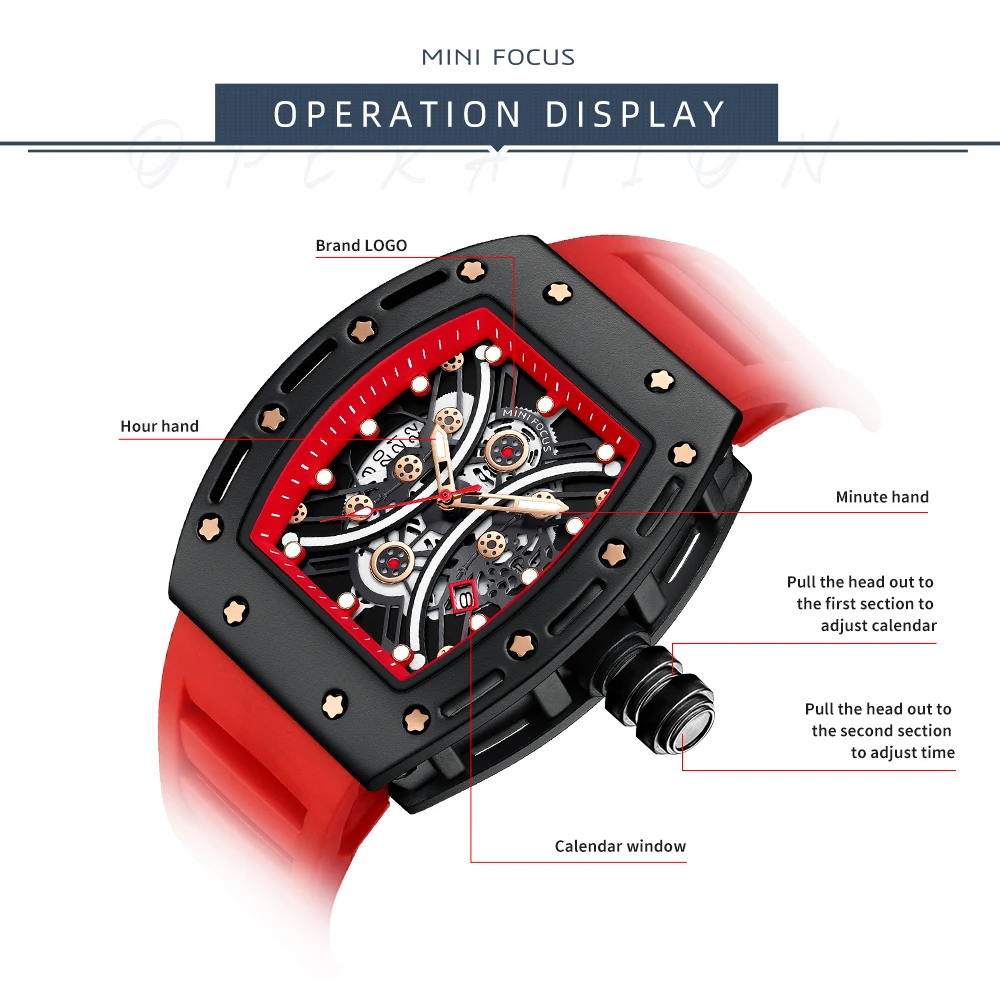 Часы наручные MINI FOCUS Мужские кварцевые брендовые Роскошные спортивные модные