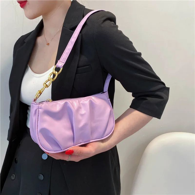 

New Handle Bag Women Retro Handbag PU Leather Shoulder Totes Underarm Top Handle Bag Female Small Subaxillary Bags Clutch