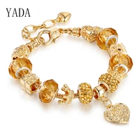 yada gifts ins gold color heartcrown braceletsbangles for women adjustable bracelets charm crystal jewelry bracelet bt200200