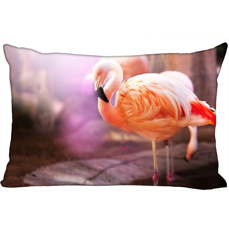 

Пользовательская наволочка с фламинго, животное, прямоугольная, искусственная Обложка, сатин, Φ 40x60 см, 50x75 см (с двух сторон) 10-10