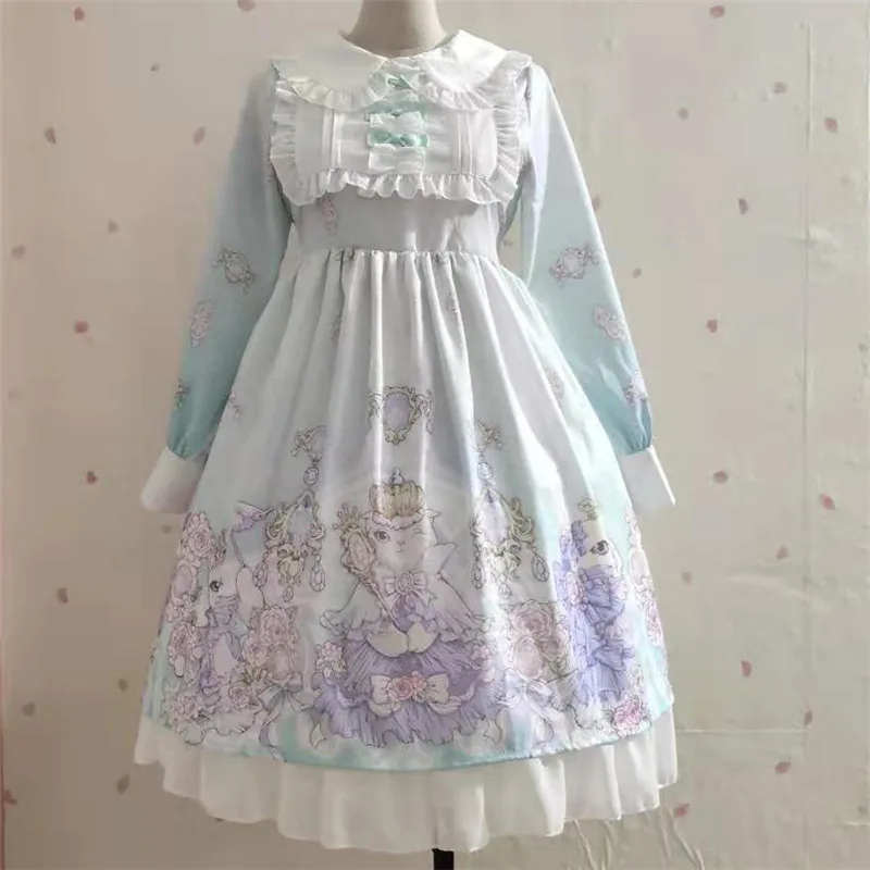 Light blue Harajuku косплей-платье лолиты женское платье мягкие японские игрушки Готический стиль звезда Тюль Kawaii платье Лолита милое платье для девочки - Цвет: Light blue
