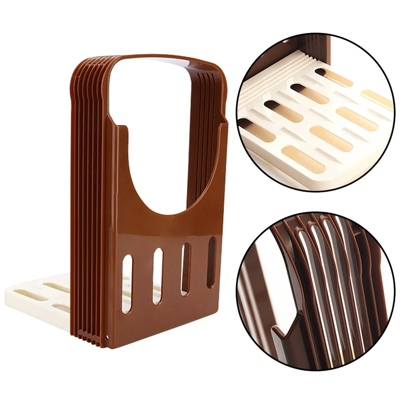 Foldable Loaf Cutter Rack Bakeware For Toast Bread Slicer Plastic Mold Guide Slicing Tools Kitchen | Дом и сад