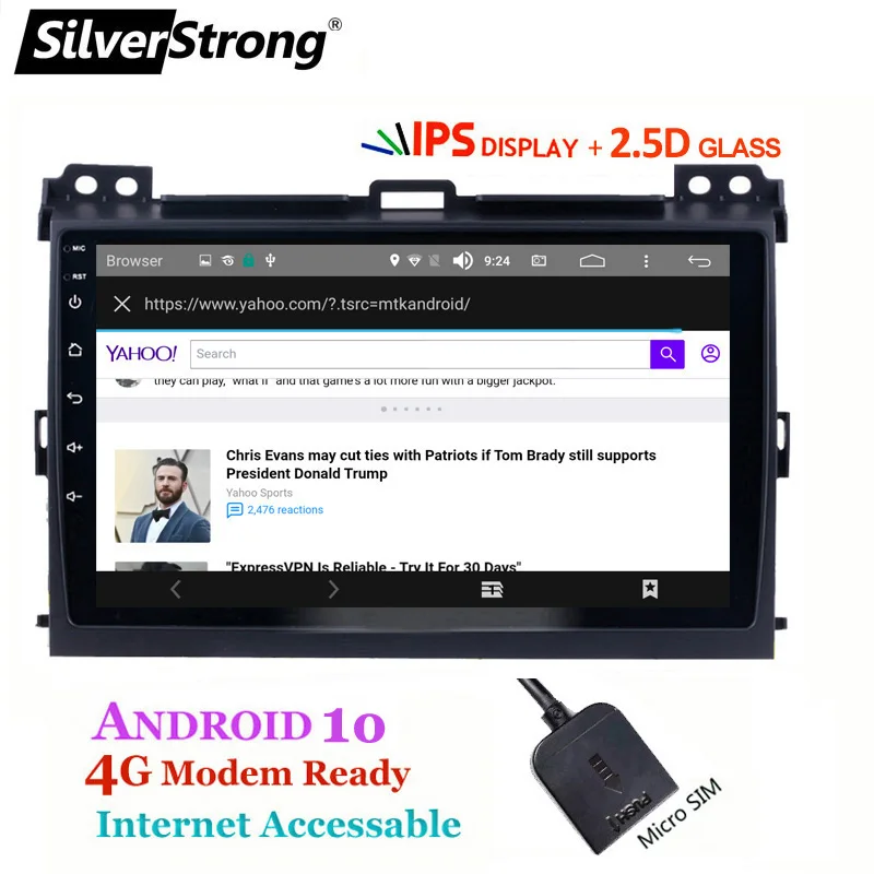 SilverStrong IPS 2.5D 4G SIM Автомобильный мультимедийный плеер для Toyota Prado 120 LandCruiser Android10 GPS