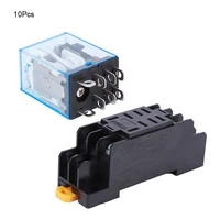 10pcs 8 pin relay base set coil high quality electronic component ly2nj dc 24v