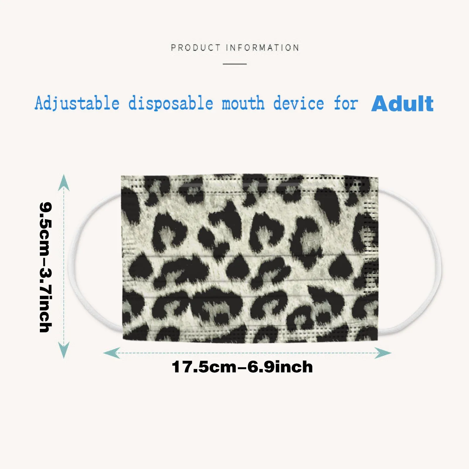 

10PCS Adult Three-Layer Disposable Dust-Proof Protective Leopard Print Mask Headband Mascarilla desechable Einwegmaske 2020