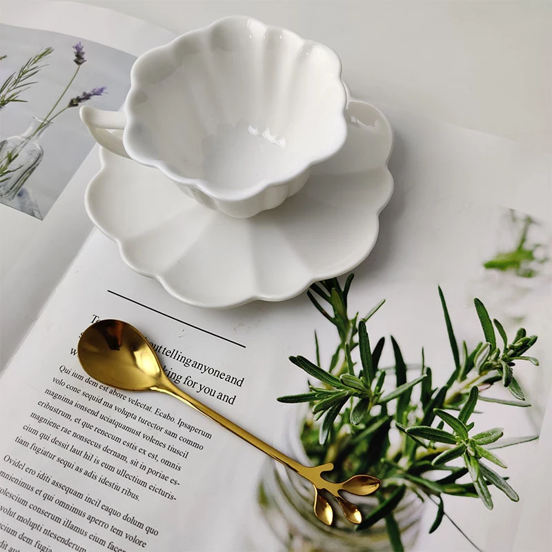 100 мл Европейский роскошный керамический лепесток офисный набор кофейных чашек и