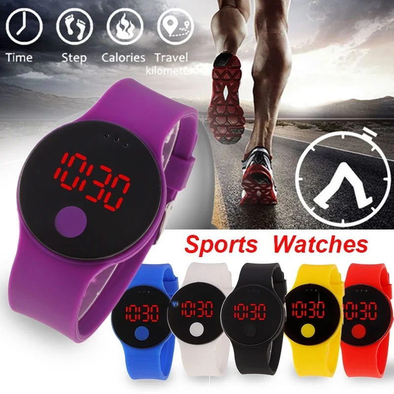 Часы наручные с силиконовым ремешком для мужчин и женщин цифровые