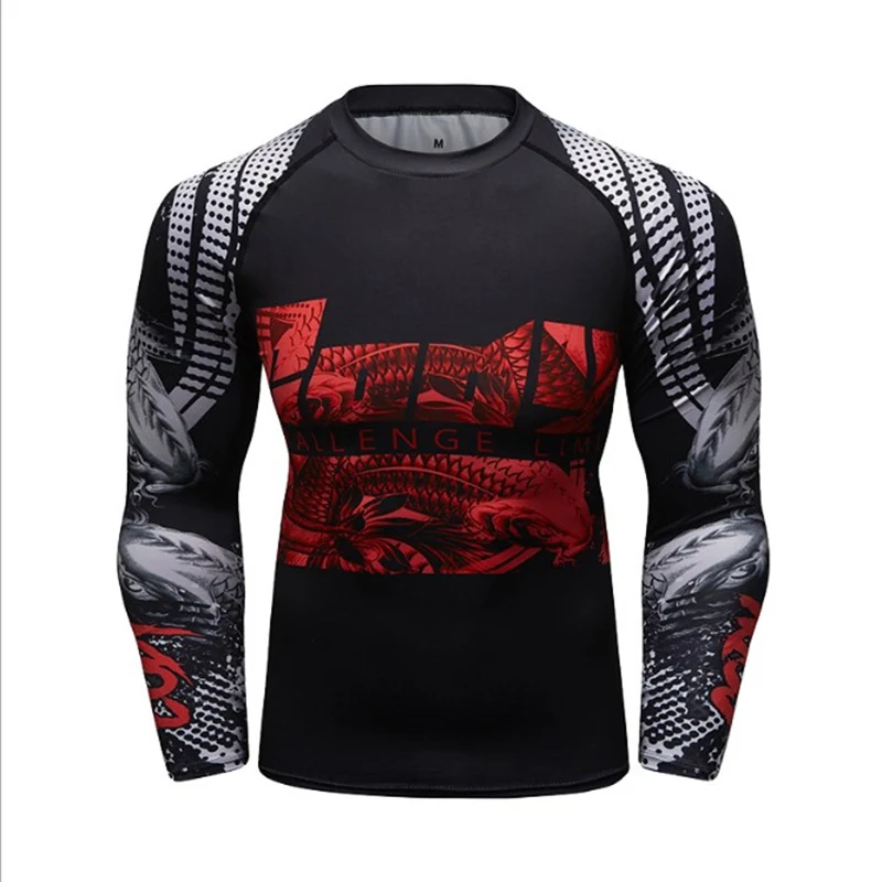 Мужская кикбоксинговая змея ММА рубашка Rashguard боксерская брикет для фитнеса Муай
