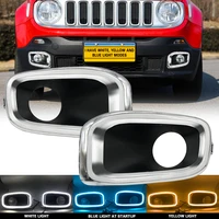 chrome front bumper turn light direction indicator lamp cover with led light for jeep renegade 2015 2018
