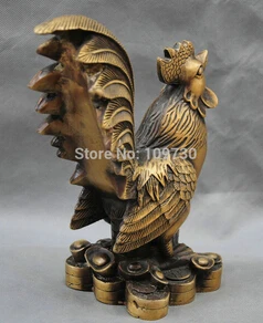 Бесплатная доставка &lt&lt&lt 9 &quotКитайская Фотографическая Бронзовая статуя петуха
