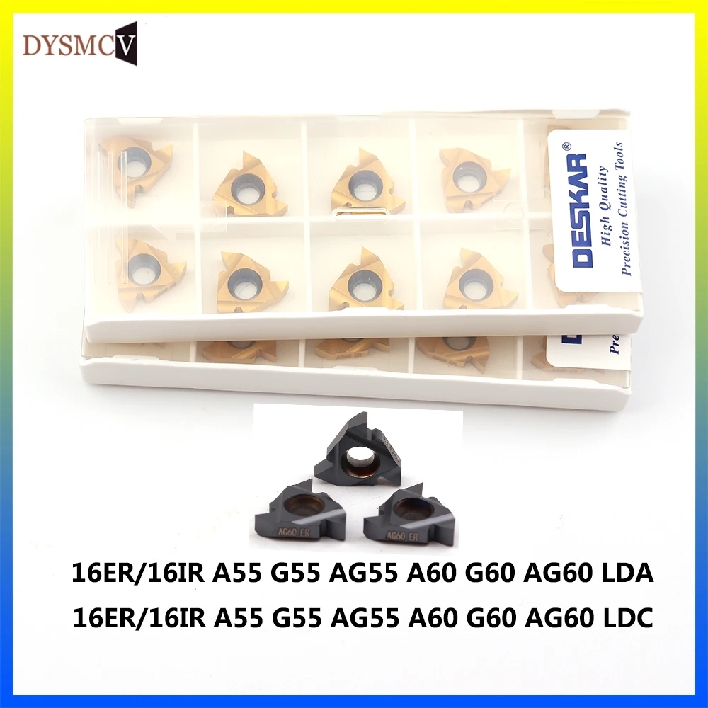 

DESKAR100% original 16IR 16ER AG60 AG55 LDA LDC carbide insert thread turning insert cutting coating CNC turning tool,
