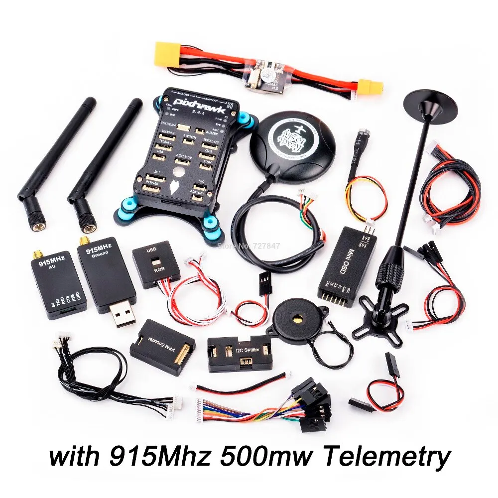 Pixhawk px4 PIX 2.4.8 32 бит Игровые Джойстики+ 433/915 телеметрии+ m8n GPS+ minim OSD+ pm+ Детская безопасность выключатель+ зуммер+ RGB+ стр./мин+ I2C+ 16 г SD - Цвет: 915 500mw Telemetry