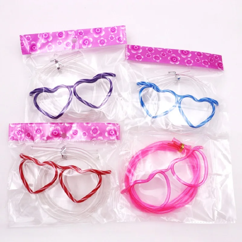 Детские забавные пластиковые соломенные очки присоски для напитков игрушки