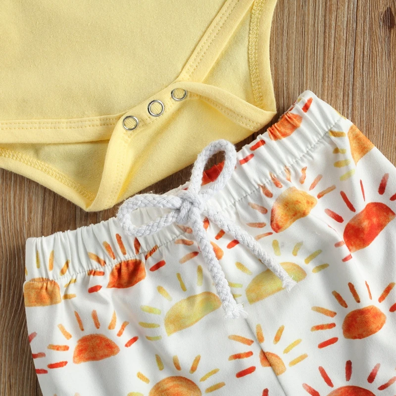 

0-24M Infant Baby Girl 3pcs Outfits Sets Fashion Print O-Neck Short Sleeve Romper+Shorts+Headwear for Birthday Party Clothes