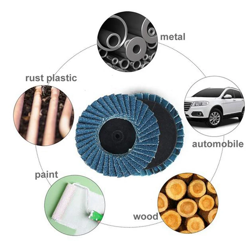 

NEW-30 PCS 2 Inch Quick Change Flap Disc 40/80/120 Grit Roloc Flap Discs Sanding Disc for Angle Grinder