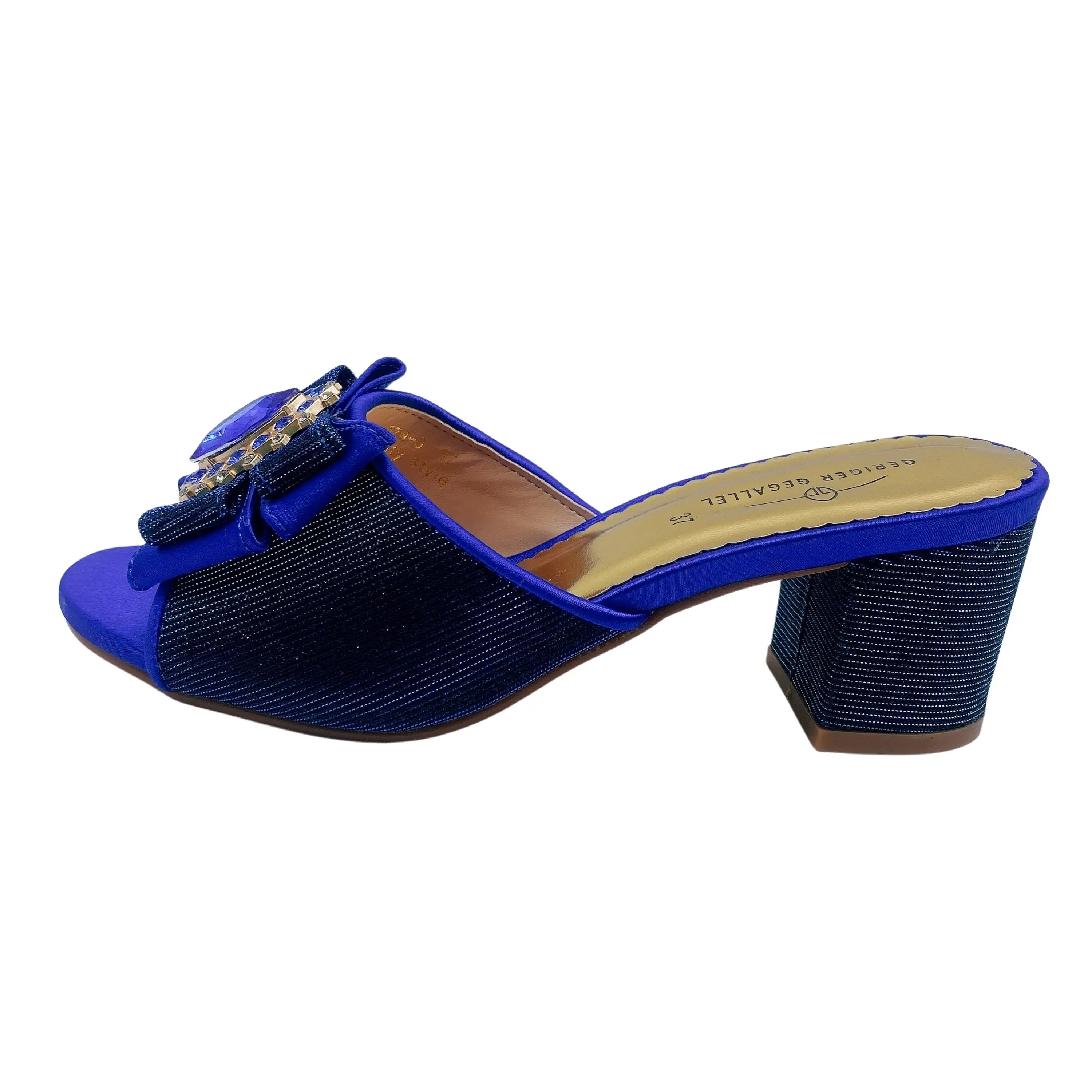 Женские туфли без задника Дизайнерские летние на массивном каблуке с цветочным