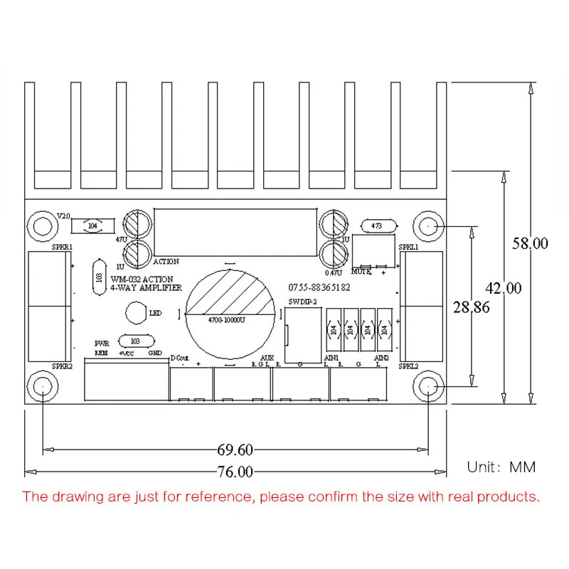 TDA7377 4 канальный усилитель мощности комплект поддерживает стерео объемный вход |