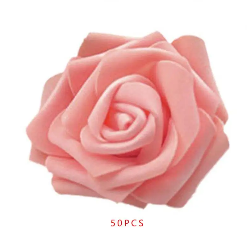 

50pcs Artificial Bionic Flowers PE Foam Fake Lifelike Roses Wedding Egagement Decorations for Home Wedding Decoration indoor