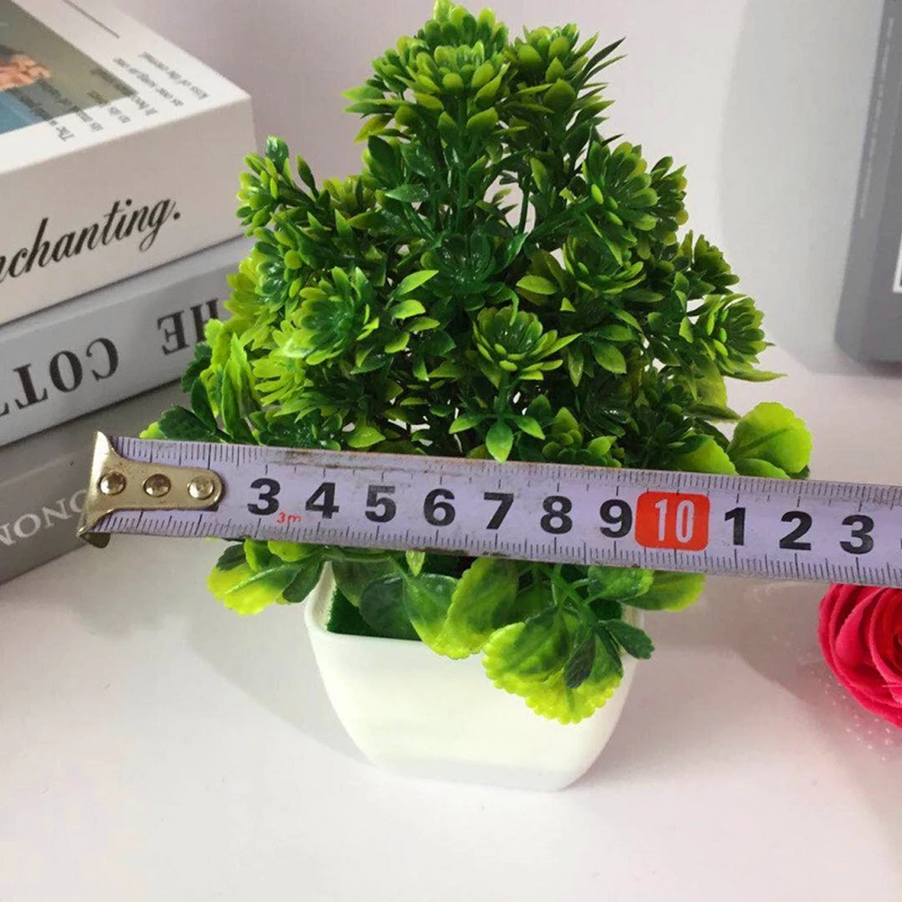1 шт. искусственные цветы пластиковые растения в горшке бонсай для дома свадьбы