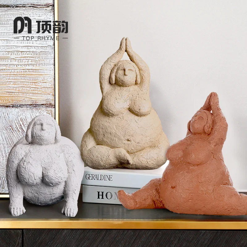 Креативная абстрактная статуя женщины для йоги скульптура из смолы ремесла