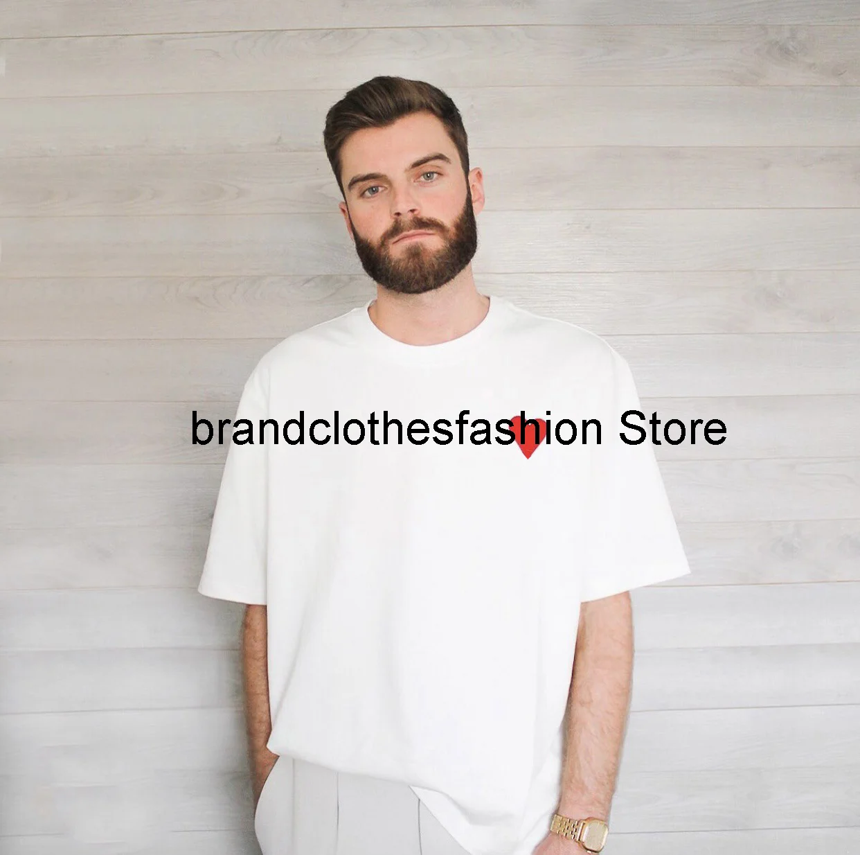 

Spring Summer Men's Women’s Love Embroidery Street Fashion T-Shirt