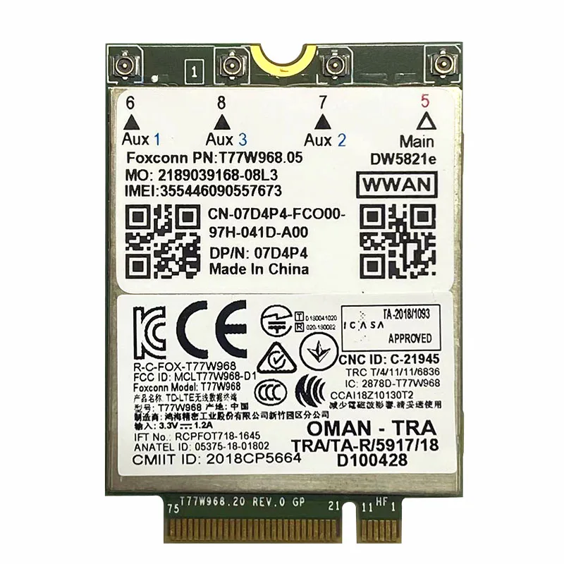 T77W968 DW5821e LTE Cat16 GNSS 5G WWAN модуль карты для Latitude 5420 5424 7424 Rugged 7400 / 2-в-1 | Компьютеры и офис