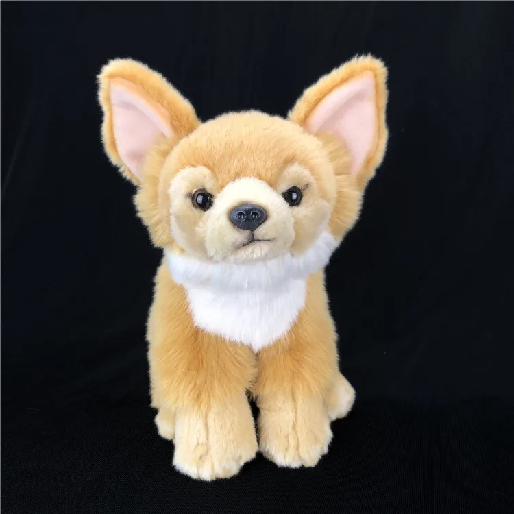 

new toy cartoon chihuahua plush toy about 30x25cm squatting dog soft doll kids toy home decoration Christmas gift h42