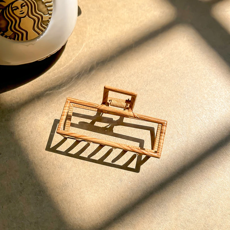 Кофейный полый металлический зажим для волос заколка-краб заколка женщин