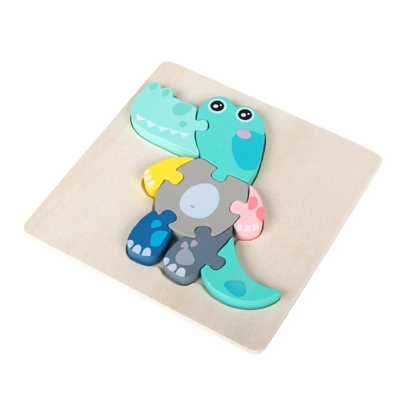 

5 Patterns 3D Tangram Jigsaw Puzzle for Baby Toddlers Thicken Wooden Puzzle Tangram Educational Preschool Stacking Toys J60B
