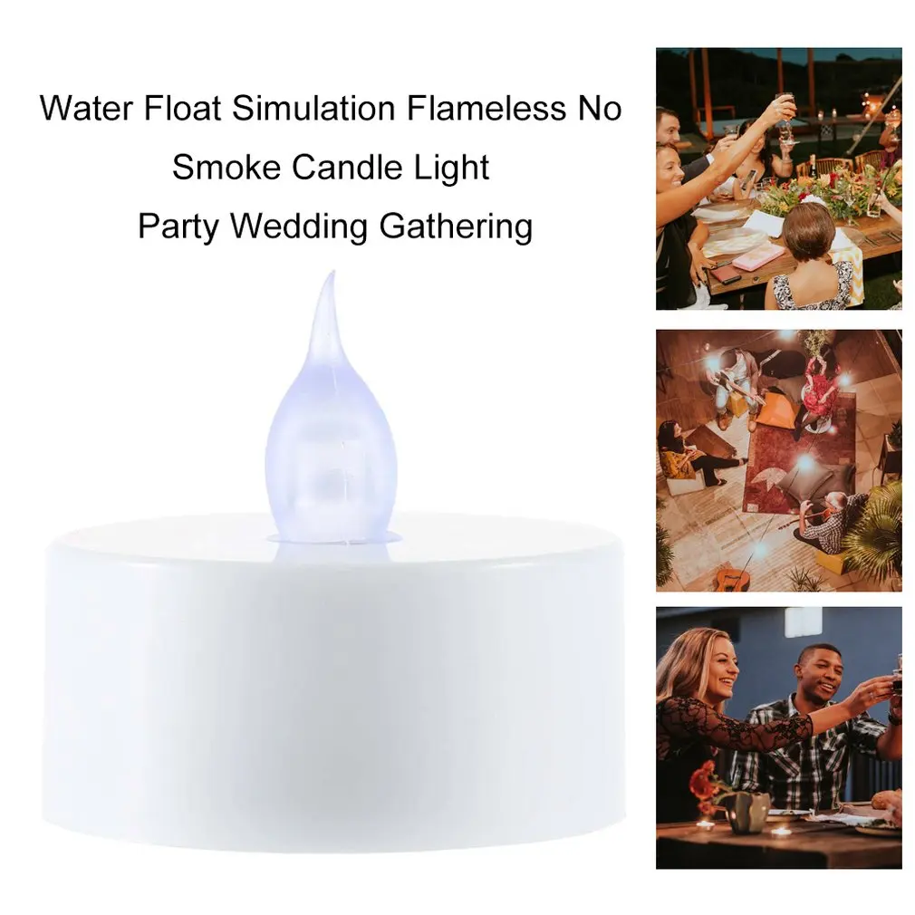 Water Float Simulation Flameless No Smoke Candle Light Party Wedding Gathering Birthday Occasion Use | Дом и сад