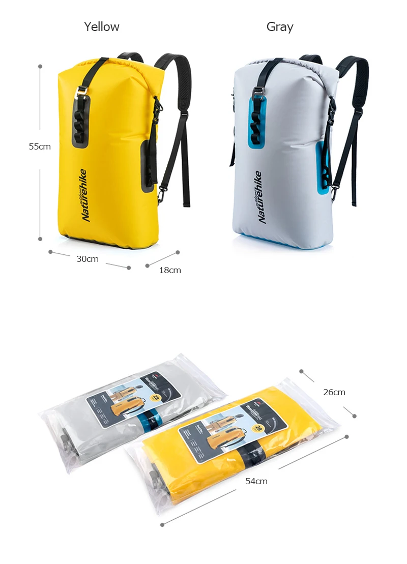 Naturehike NH19SB002 28L водонепроницаемый заплечный гермомешок рюкзак упаковка для хранения мешок плаванье рафтинг Каякинг плавающий парусный пляж