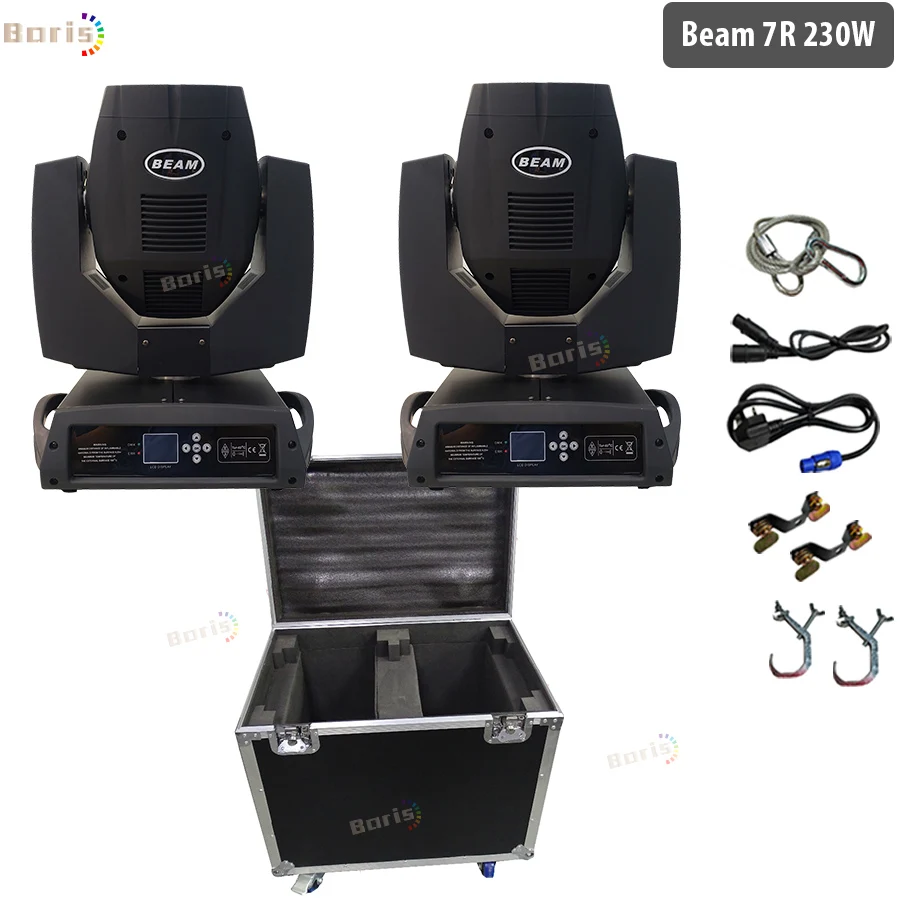 Без налога Flycase 2x луч 230 Вт 7r перемещающаяся головка светильник высокого Мощность