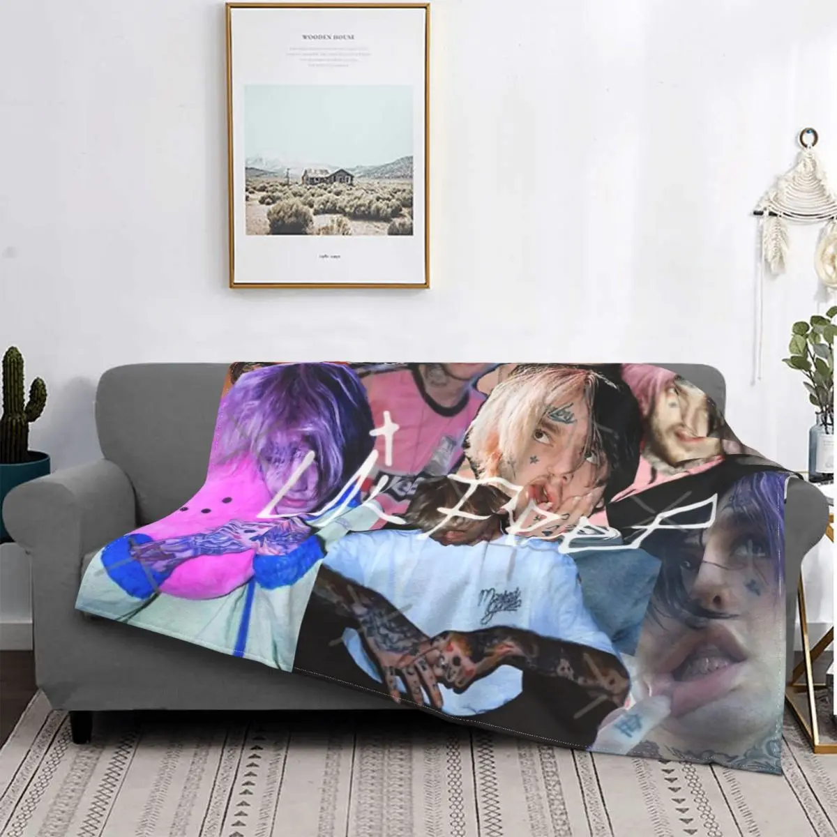 

Lil Peep Life In Images Blanket Bedspread Bed Plaid Sofa Bed Anime Plush Kawaii Blanket Bedding And Covers