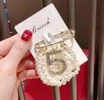 Цепочка с жемчужными бусинами брошь с кисточкой булавка № 5 cc дизайнерский стиль нагрудные булавки ювелирные изделия - Окраска металла: Золотой цвет